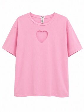 PINK Victoria's Secret Pink Short Sleeve Tee with Heart Cutout